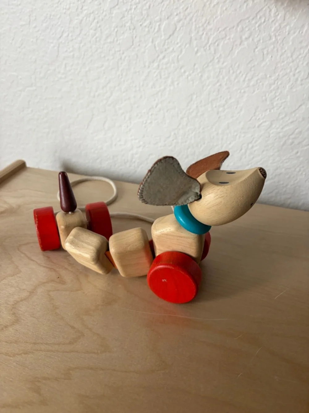 PlanToys Wooden Pull-Along Puppy Dog Toy